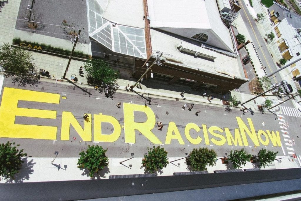 End Racism Now mural in Raleigh