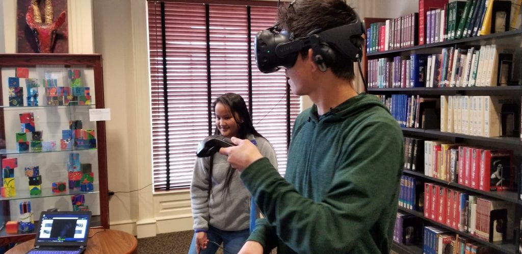 Virtual Reality headset during computer science week