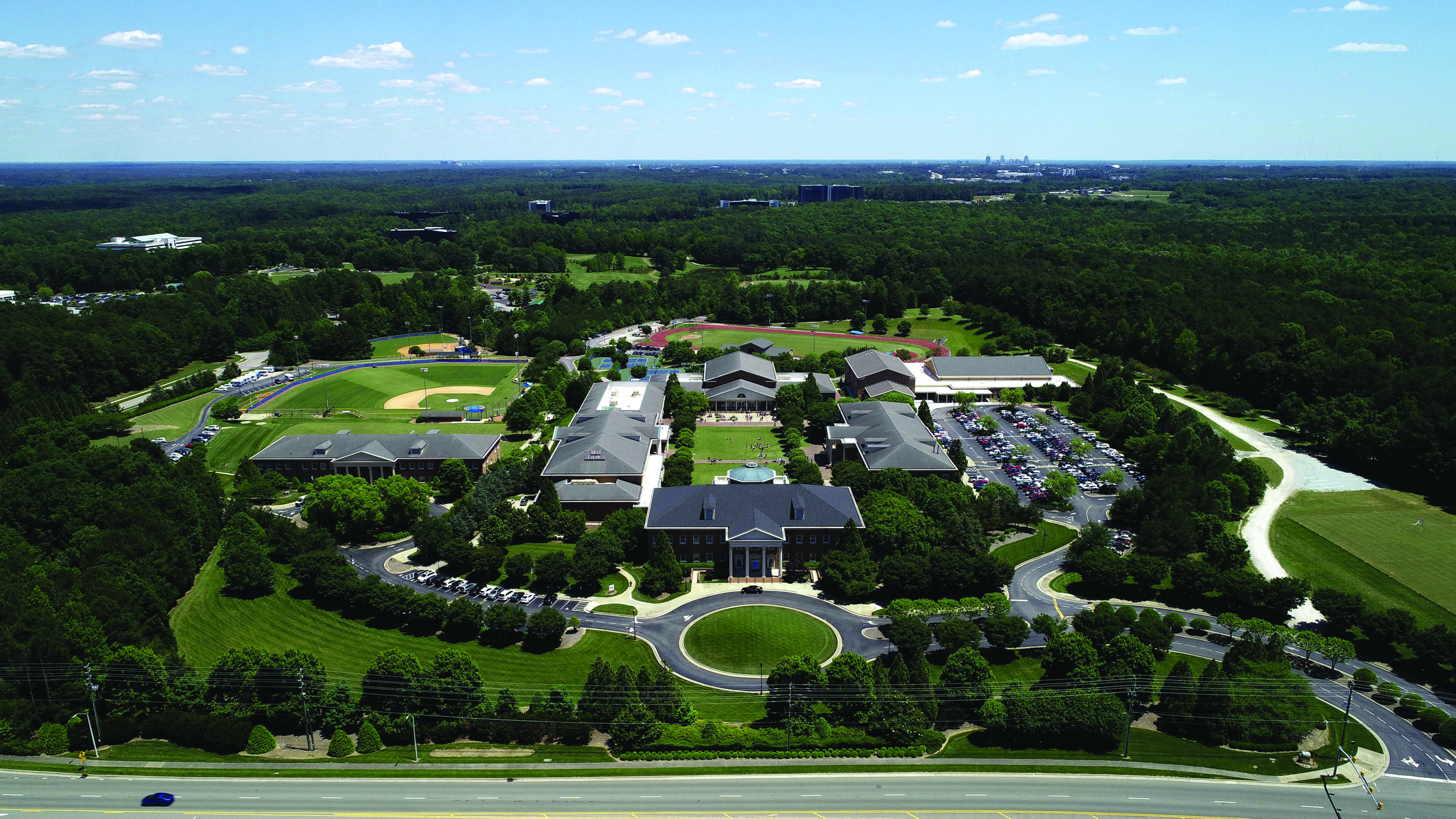 Aerial image of campus