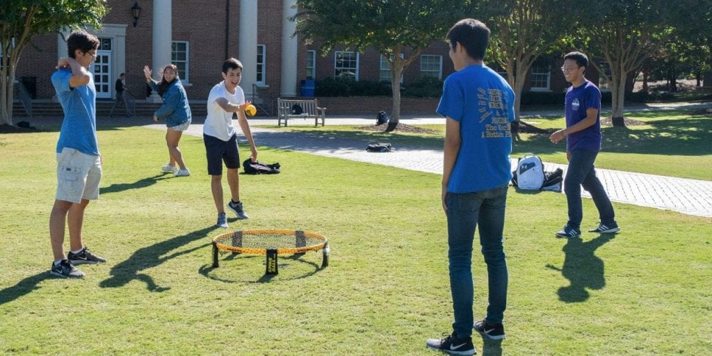 Students on the quad