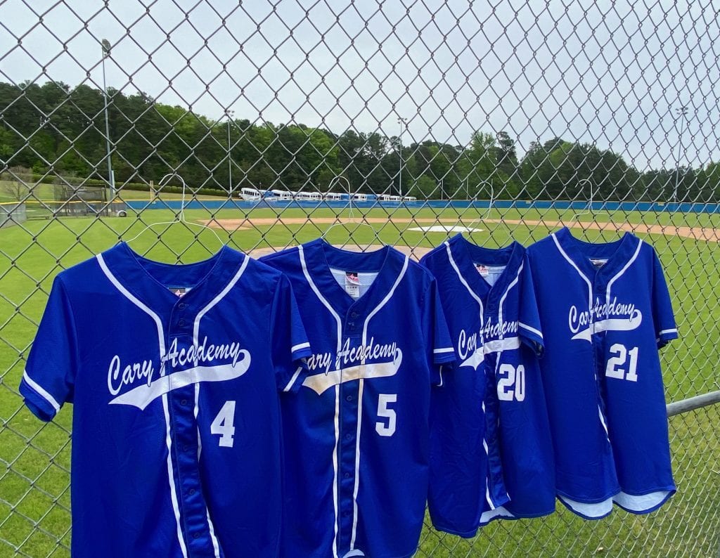 Senior baseball uniforms