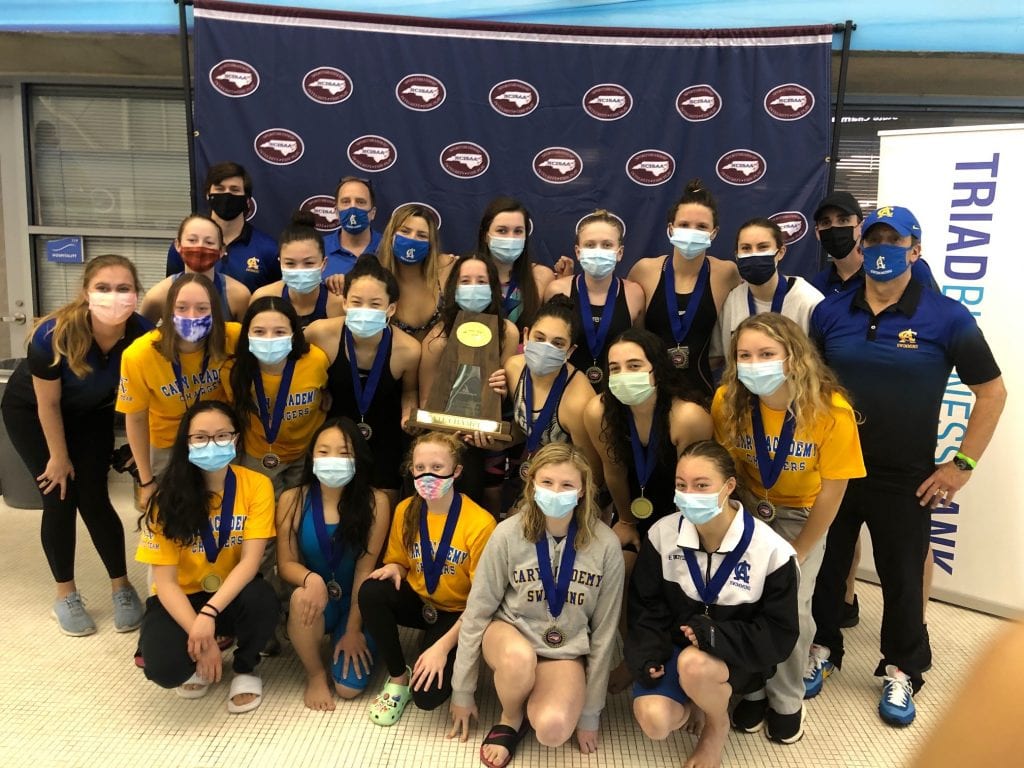 Varsity girls swimming state champions 2021