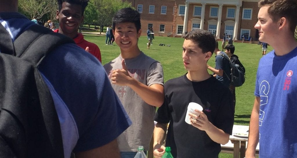 Students attend the Drink Cart Challenge