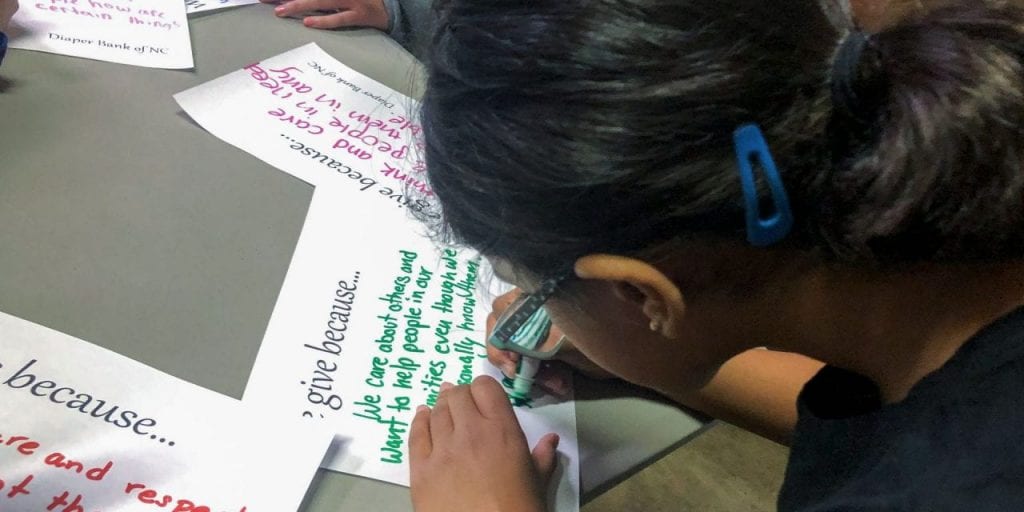 Student writing letters photo
