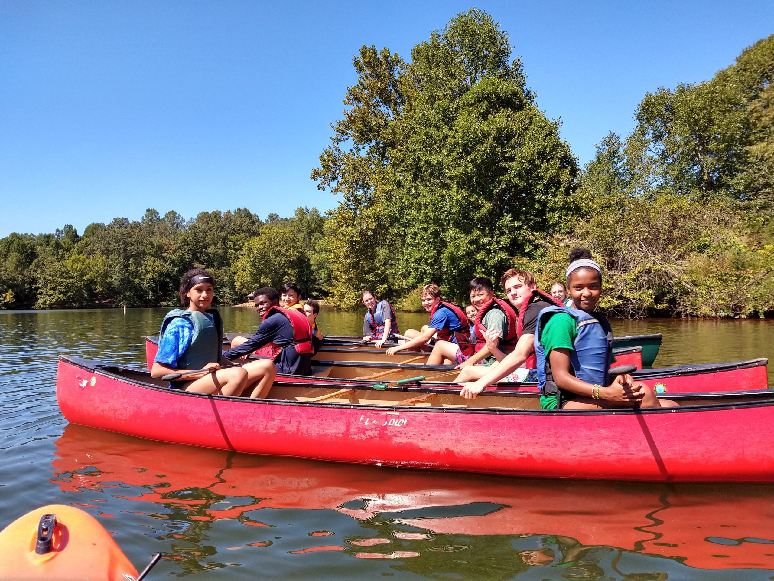 9th grade at Camp Skelton in canoes
