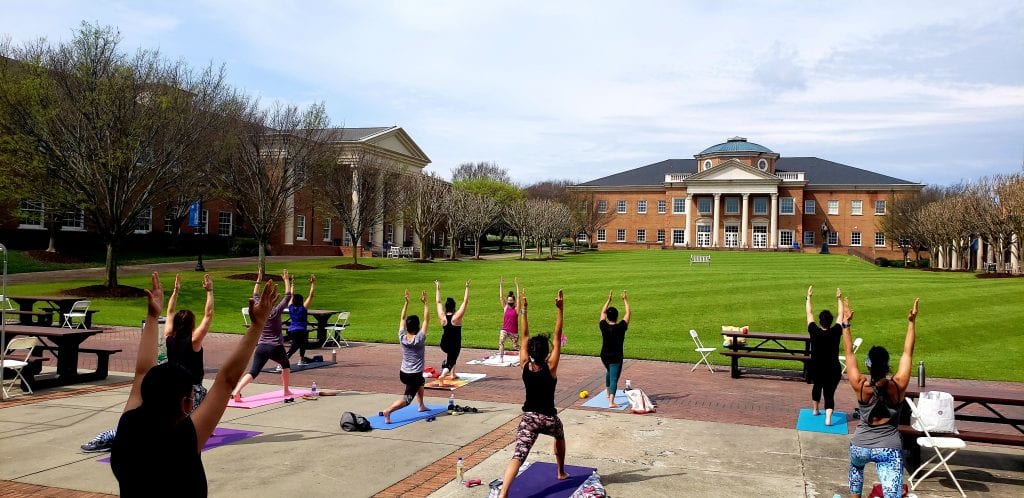 Community Flex Day Yoga on the quad