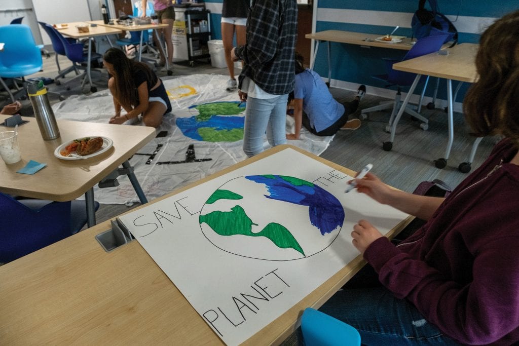 Students design the "Planet B" banner